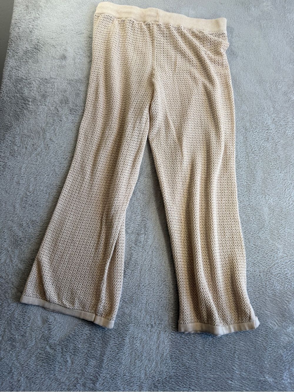 PACT Relaxed  Beachy Wide-Leg Knit Pants in Beige L - Picture 3 of 5